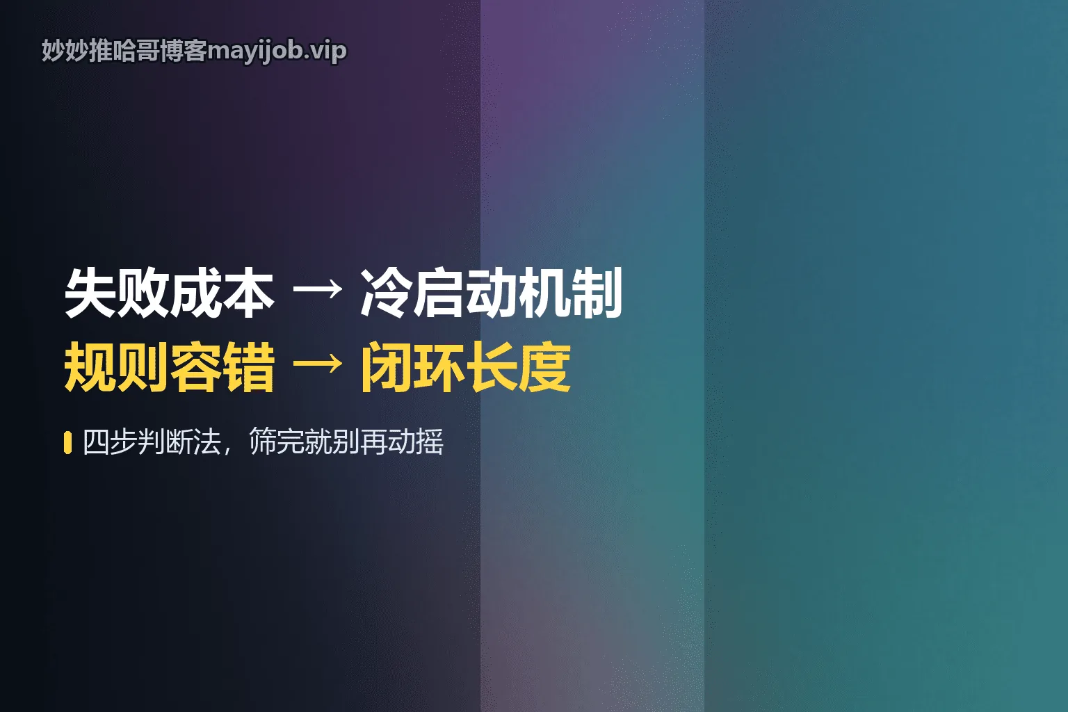 四步判断法：失败成本、冷启动、规则容错、闭环长度